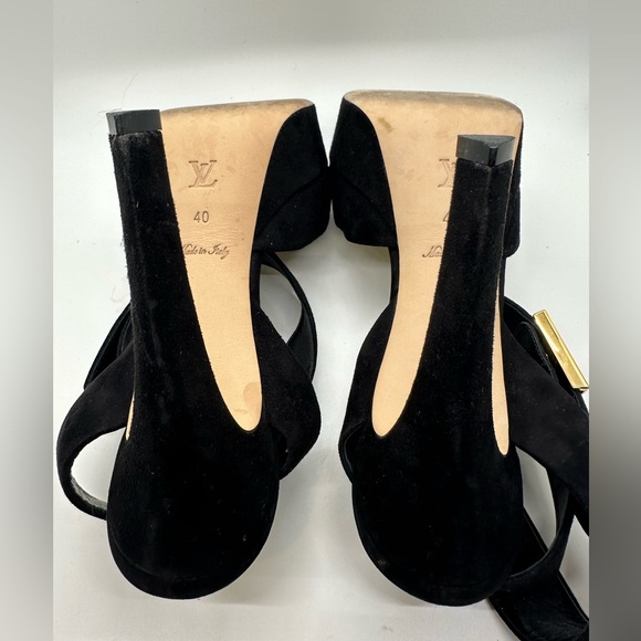 Sold-LOUIS VUITTON Pony Style Open-Toe Black Pumps - Picture 7 of 12